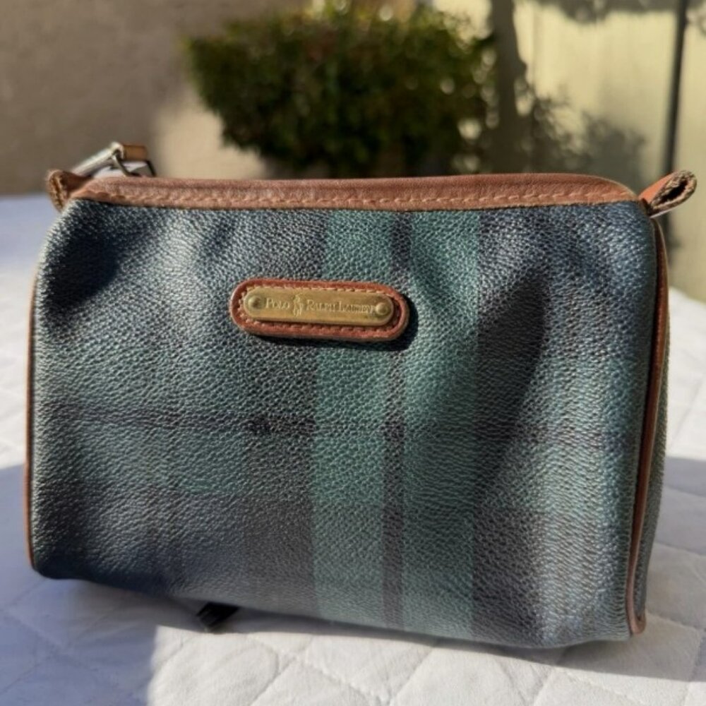 Polo by Ralph Lauren Green Plaid Cosmetic Pouch
